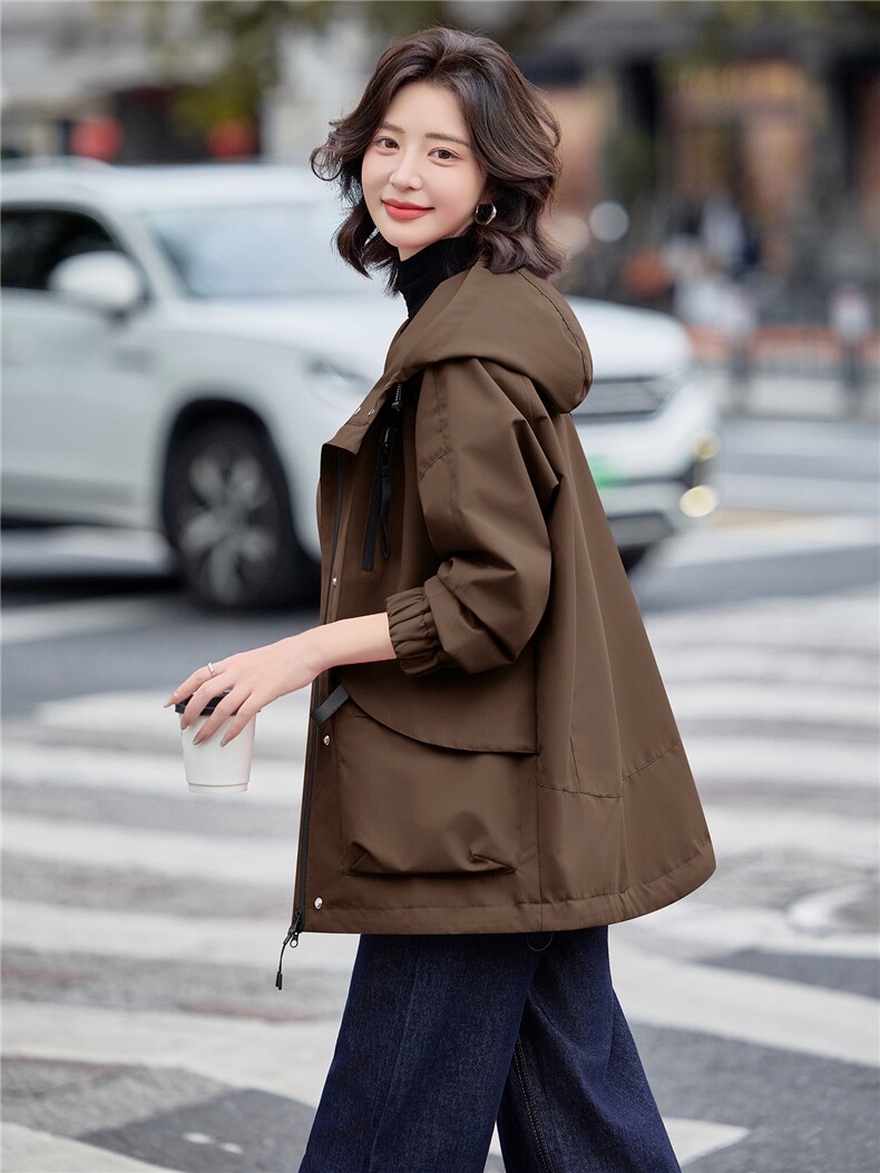 2026年春季休闲风连帽外套,女装短外套,文熹诺