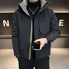 新标90白鸭绒2025年连帽机能潮流保暖羽绒服男YR6059-P240，男装羽绒服，电商D240-242
