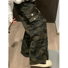 迷彩工装裤子男春夏季美式复古高街抽绳阔腿休闲长裤K066，男装工装外套，星座1116A（原606A-3）