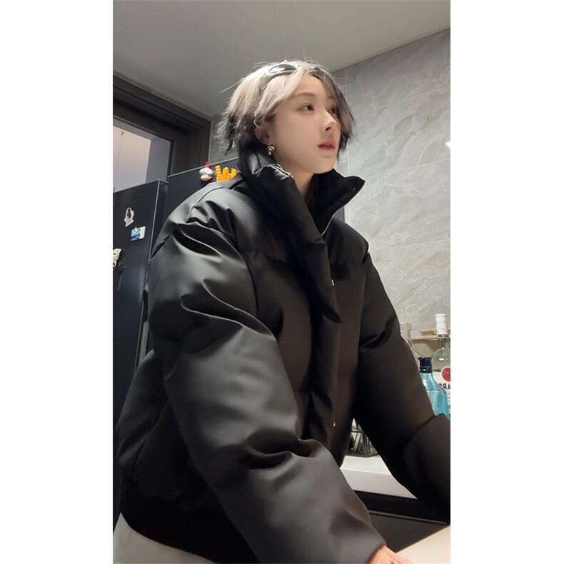 冬季立领加厚韩版棉袄PU皮棉衣男宽松保暖情侣美式潮MF3667-特P85,男装棉衣,电商B295