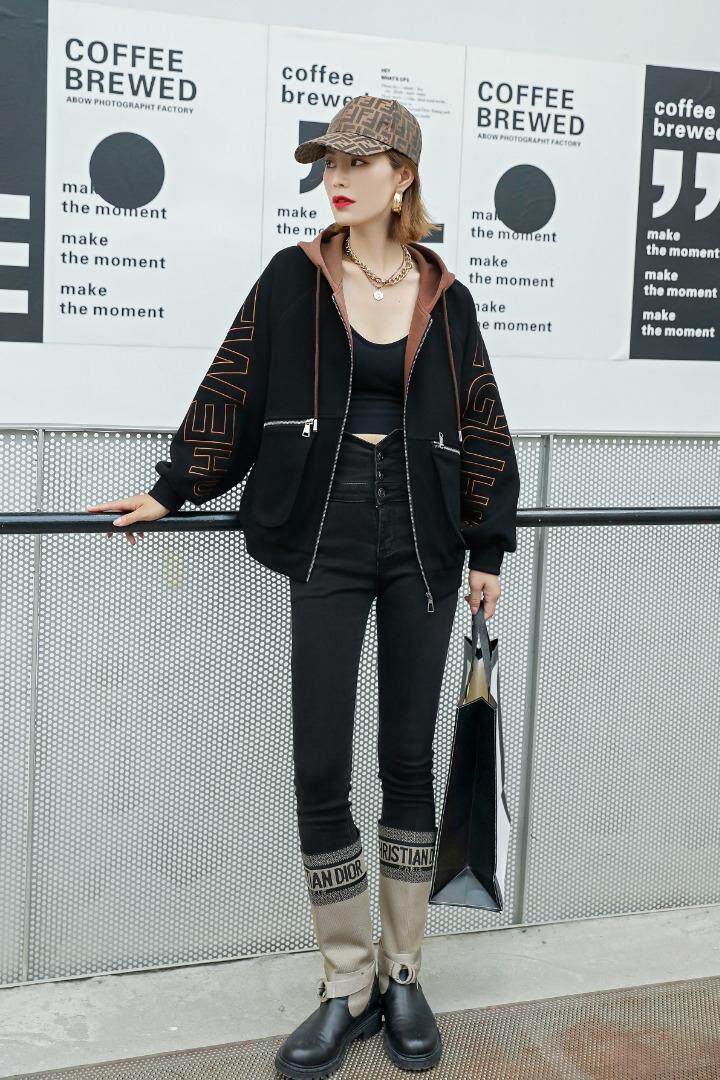 针织复合休闲外套，其它，他她迷