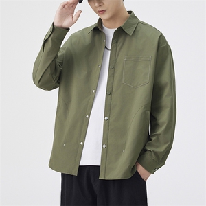 新款现货衬衫男纯色长袖休闲开衫外套DSA157B-CS4560-特P40图片
