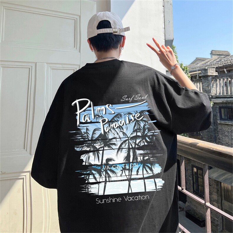 220g纯棉美式夏季短袖t恤男DT403-特批19 控38图片