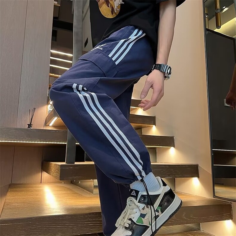 男春季新款三条杠时尚潮流休闲裤D73P36,男装休闲裤,星座1116-2