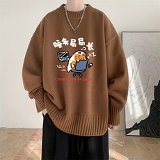 半高领毛衣男大码胖子针织衫毛线衣M18447-P45加绒款-P65，男装针织衫/毛衣，电商A040