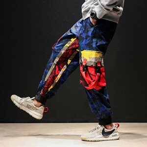 秋装日系宽松迷彩工装休闲九分裤嘻哈滑板束脚哈伦裤潮男K272/P65图片