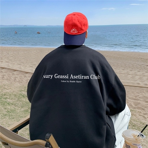 ！直播品质 重磅宽松大码港风aury印花圆领卫衣WY110-特p28图片