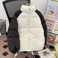 加绒加厚冬款男女立领棉衣保暖拼色面包服外套MY22P75，男装棉衣，星座1013-1