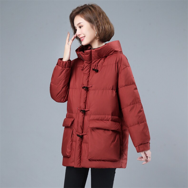 2023年秋冬季新款潮轻薄保暖白鸭绒羽绒服女中长款宽松显瘦外套女图片