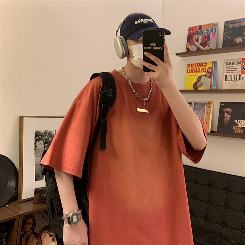 美式复古潮渐变水洗设计感T恤XZ225-3-T11-P38控55，男装T恤，星座225-3