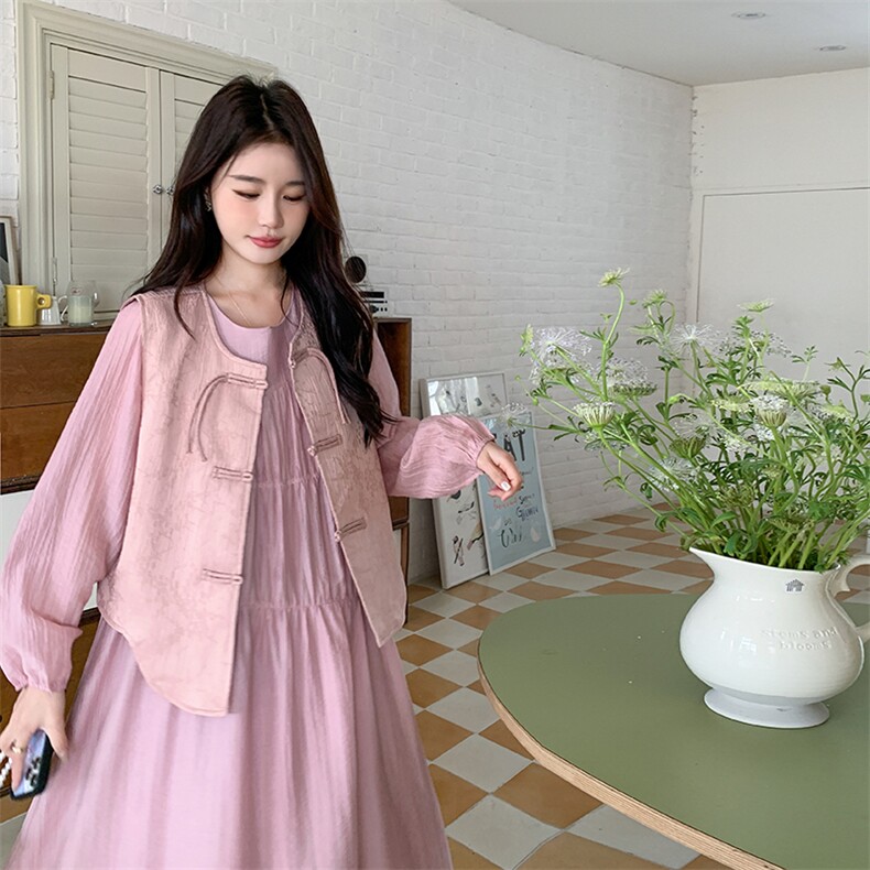 【2025春款现货】温柔粉气质复古优美套装连衣裙088-6602p145k198,女装套装/套裙,2C088