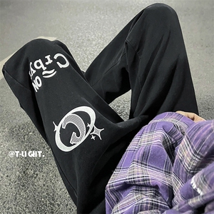 欧美ins高街vibe裤子牛仔裤潮阔腿潮复古男拖地长裤  K2234-P38图片