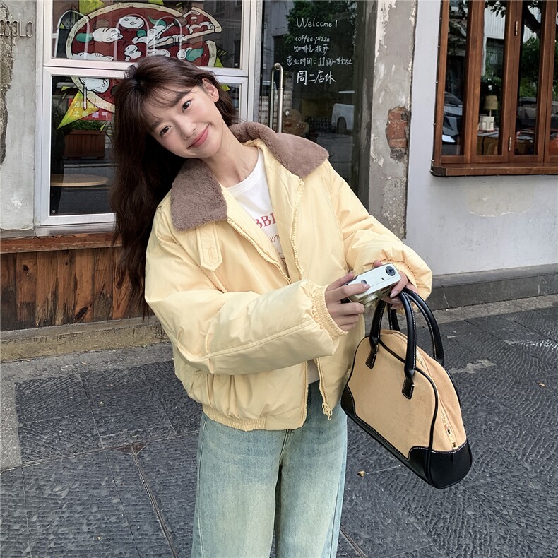 A574-P982025新棉服冬季短款羊羔毛小个子保暖宽松复古棉衣外套,男装棉衣,星座911