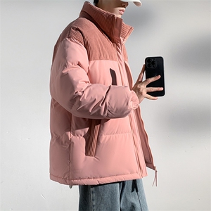 冬季青少年灯芯绒立领拼接外套休闲百搭面包服棉服5302-P78图片
