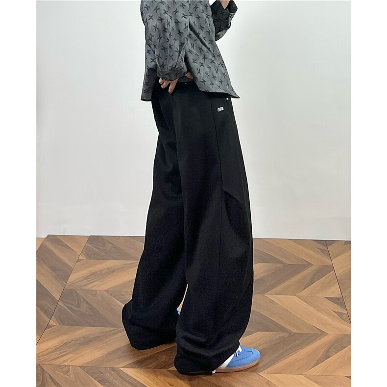 现货65%棉设计感拼接卫裤男长裤直筒常规特P45加绒50控7888，男装休闲裤，电商D205