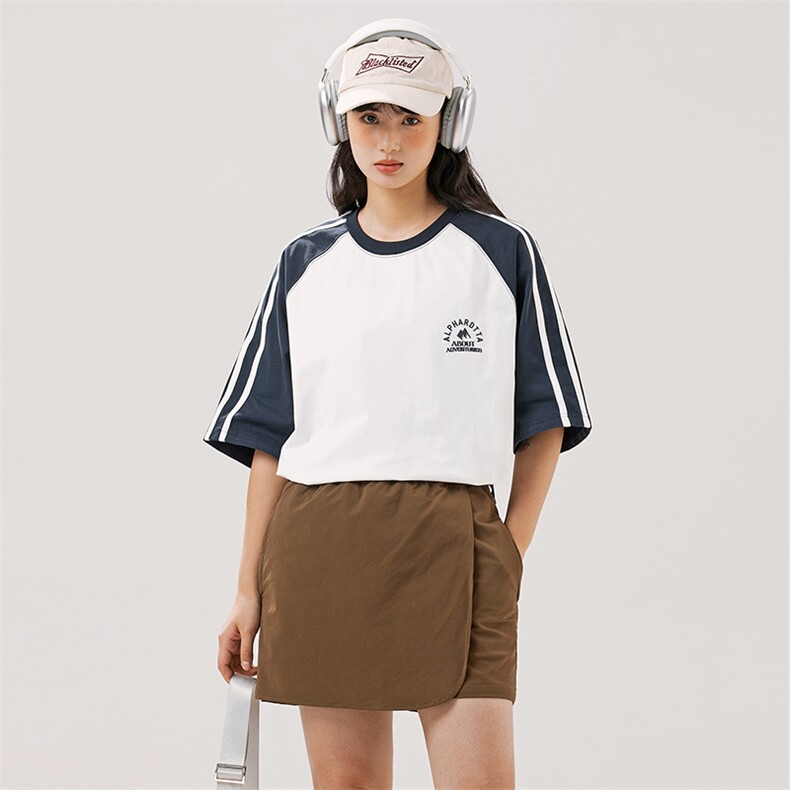 2025夏季新款男装日系潮牌拼接圆领宽松短袖休闲T恤半袖T890-F44,男装T恤,电商A101（原外27）