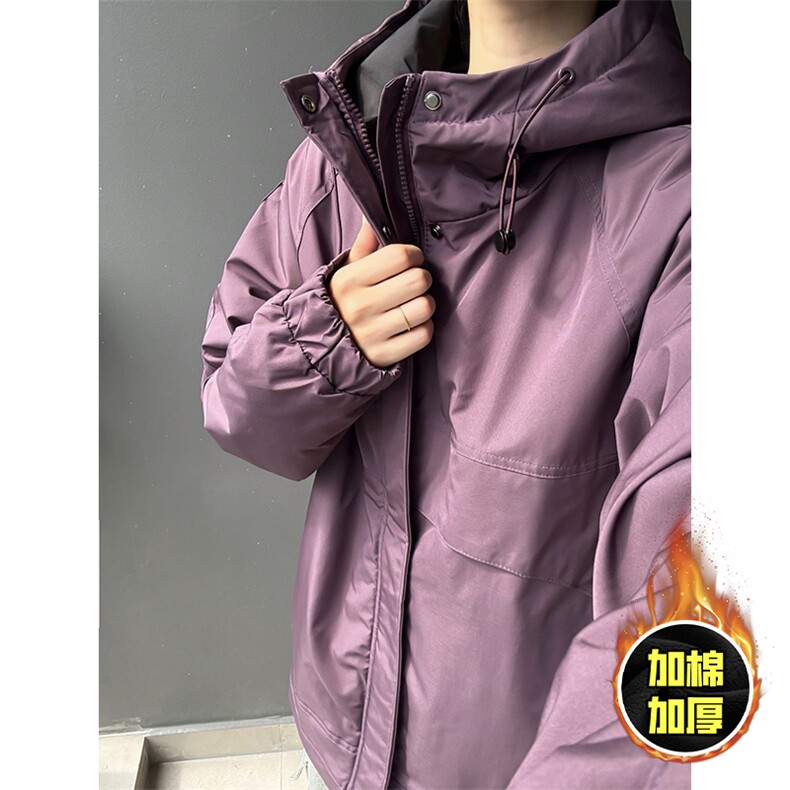 现货5W件冬季三防美式boxy解构连帽雪山冲锋衣棉衣男女棉服厚外套,男装夹克,电商A486-1