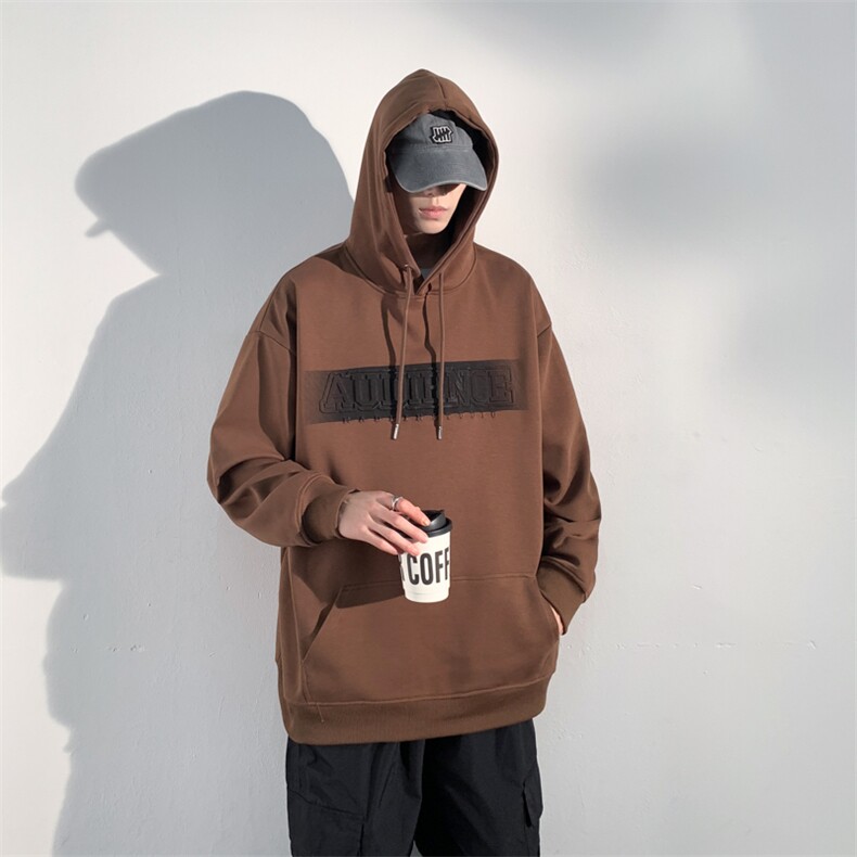EQ190凹凸印花连帽套头卫衣男装港风潮流春季外套P58,男装卫衣,电商C306-1