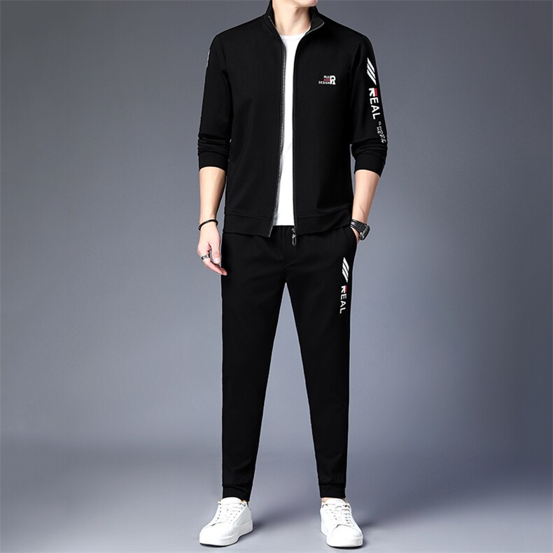 HP355秋季新款男式长袖长裤两件套运动休闲开衫修身卫衣套装P168，男装休闲套装，电商B360