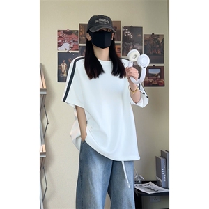 美式复古重磅撞色拼接T恤短袖男夏季新款插肩袖T3612-特价P29图片