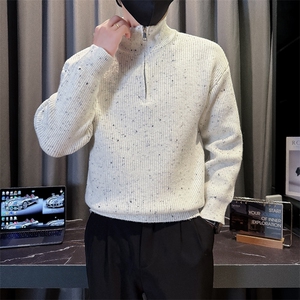 B216 MY5159 P65 2025秋冬新款男士半拉链套头毛衣雪花针织衫图片