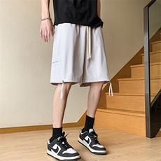 夏季新款冰丝垂感短裤港风休闲裤男免烫宽松凉感K23207-P41控58，男装牛仔裤，星座717