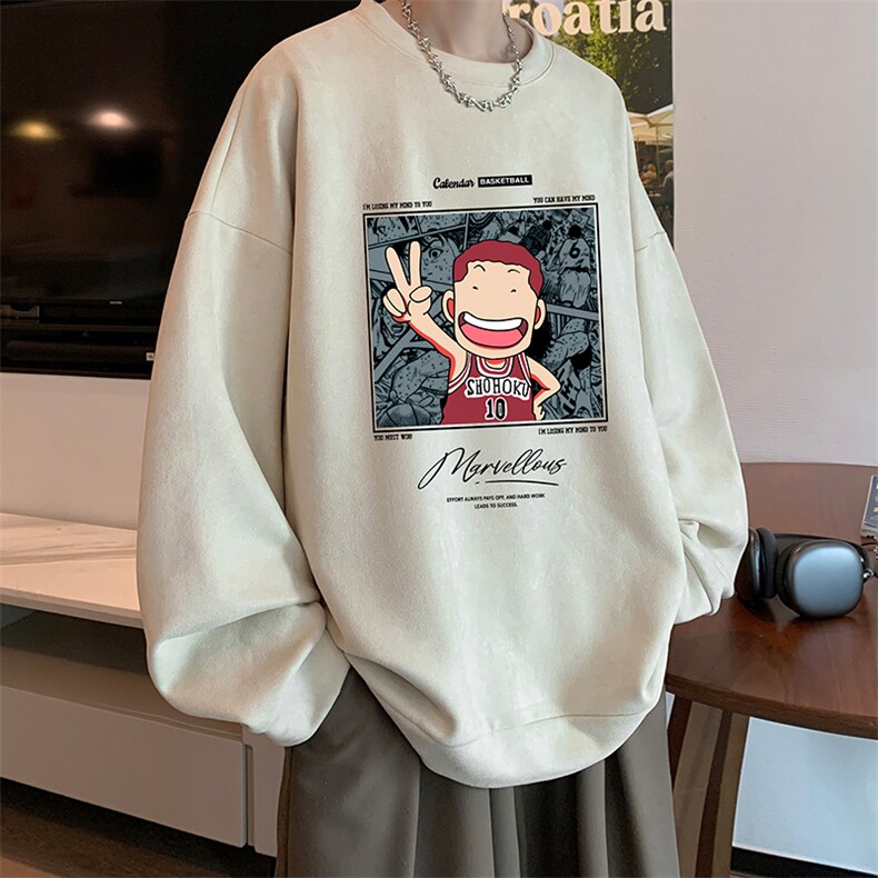 麂皮绒卫衣男大码重磅长袖t恤男JW81392-P35,男装卫衣,电商A040