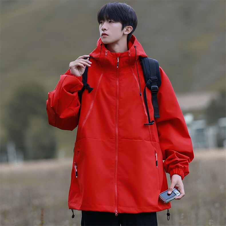 Cityboy情侣 时尚连帽冲锋衣外套夹克 团体班服图片