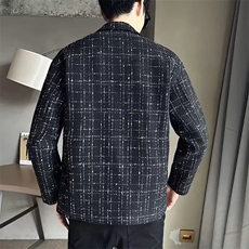 春秋季韩版潮流小香风西装外套男潮牌痞帅格子休闲西服高级感夹克，男装夹克，星座218-1（原230）
