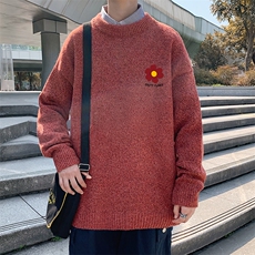 加厚加绒毛衣男大码毛线衣男针织衫男线衫M19257-P45加绒款-P65，男装针织衫/毛衣，电商A040