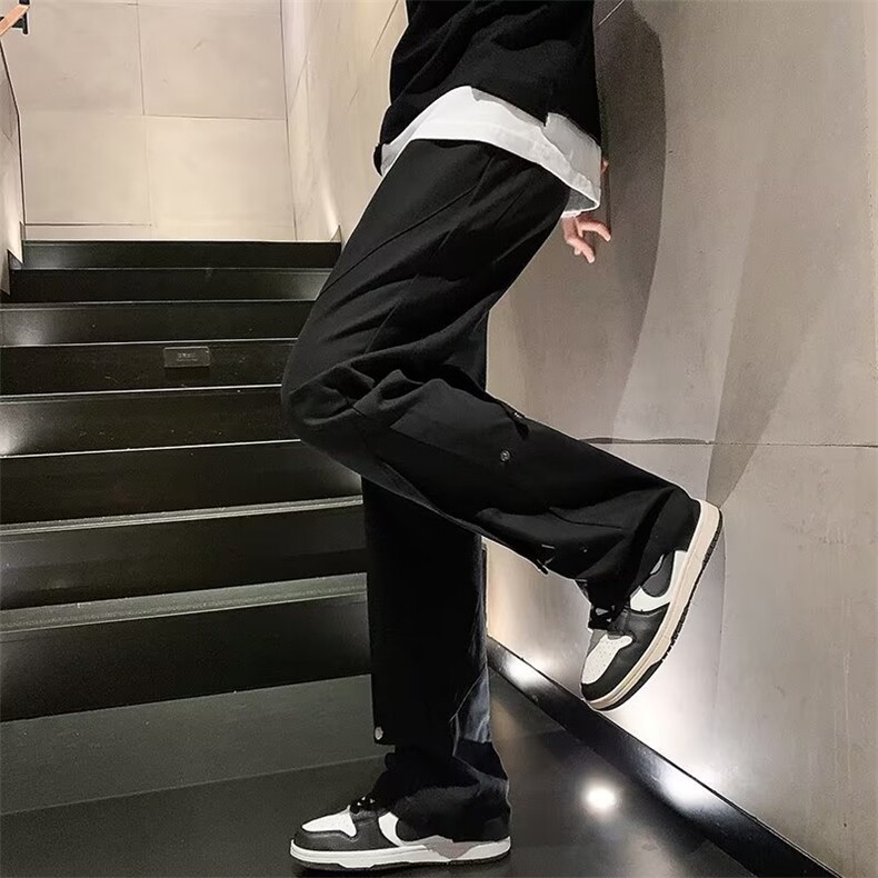 工装裤男港风潮流高街帅2024春秋新款ins宽松百搭直筒裤K3315-P41,男装休闲裤,星座412