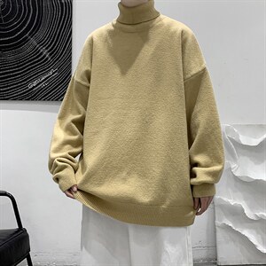 2025年男士针织高领领纯色打底宽松毛衣男 A169 M02 P45图片