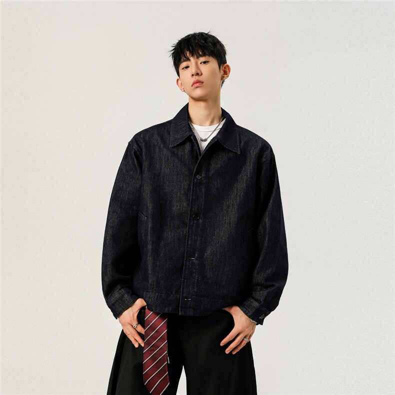 不褪色2025新高品质牛仔夹克宽松韩版工装潮流水洗外套N107/P98,男装工装外套,星座202