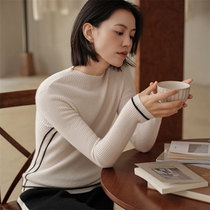 羊绒衫女100山羊绒针织衫2025秋冬新款立领套衫简约百搭气质毛衣图片