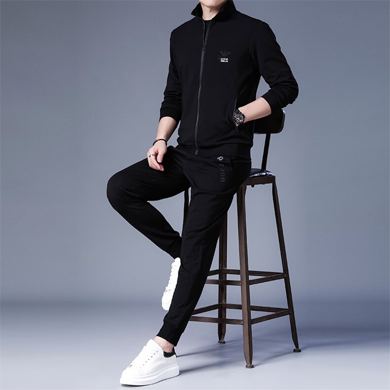 男士休闲运动套装2023春季新款休闲服中年爸爸春季夹克三件套男装,男装休闲套装,电商B212（原钱塘6029）