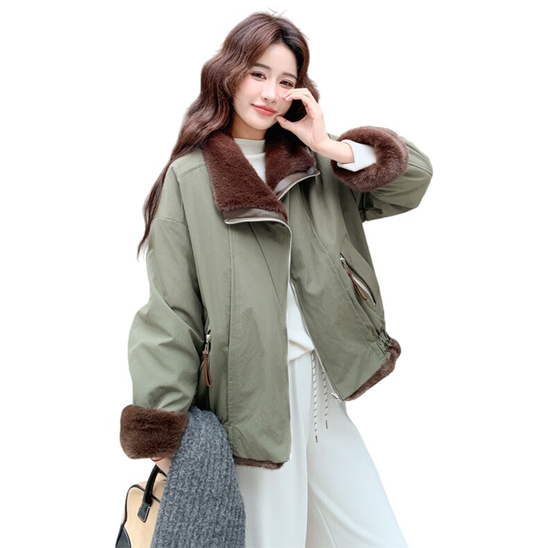 新款2026冬加绒派克服双面穿7837-P235-K358,女装棉衣/棉服,2C057