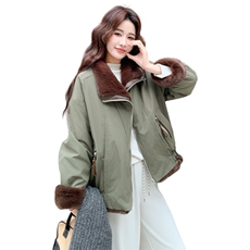 新款2026冬加绒派克服双面穿7837-P235-K358，女装棉衣/棉服，2C057