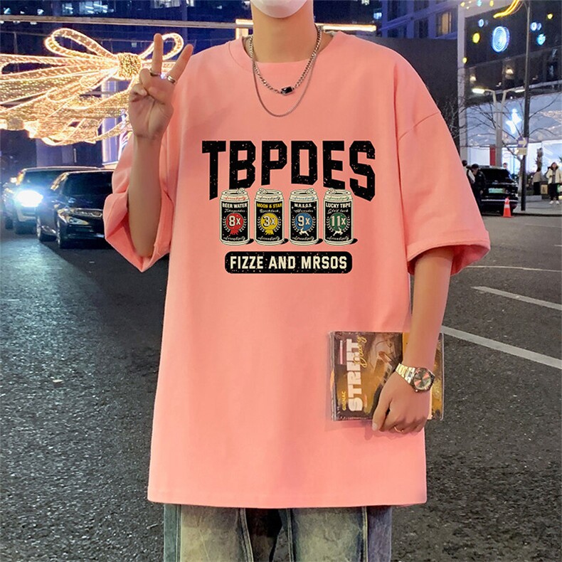 T786大码宽松纯棉运动圆领体恤衫oversize短袖T恤男重磅T,男装T恤,星座304A-1