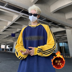抖音得物供货提供视频秋冬重磅美式宽松织带圆领卫衣0756，男装卫衣，电商A486