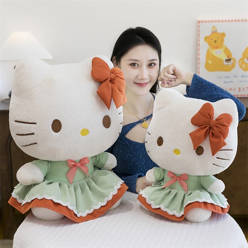 田园凯特猫安抚玩具女生男生生日礼物可爱甜美玩具，壮壮熊网供