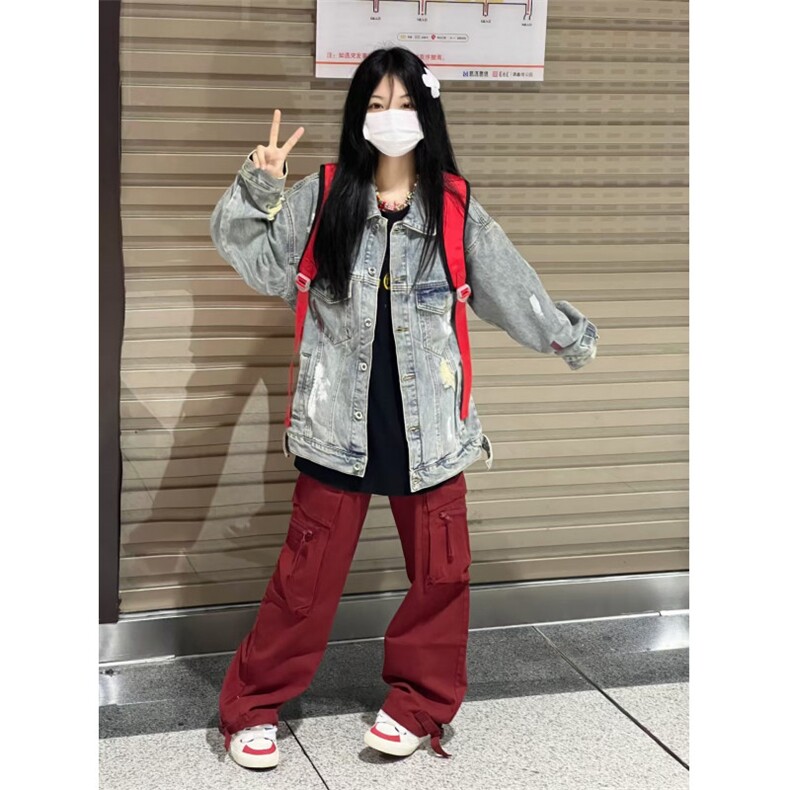 【有货】美式泼墨涂鸦破洞牛仔外套男女款春秋夹克J61HH-特P72,男装夹克,星座1007（原301D）