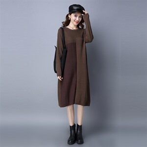 针织衫/毛衣 圆领 2021年秋季 套头 长袖 中长款 直筒,女装针织衫/毛衣,独衣靓