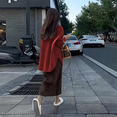 时尚宽松纯毛套装女装羊毛衫舒适百搭显瘦秋冬必备，女装羊毛衫，梵泰羊绒