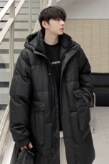 羽绒服男冬季新款港风宽松长款连帽白鸭绒外套YR928-P180(控价208，男装羽绒服，星座214-3