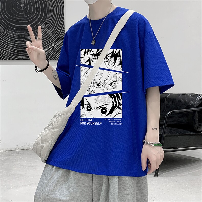 HT73176-P22华夫格t恤男短袖男大码五分袖大皂风,男装T恤,电商A040