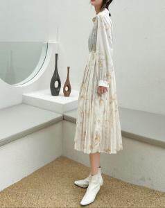 海棠花纹衬衫连衣裙两色，女装衬衫，TOP.1