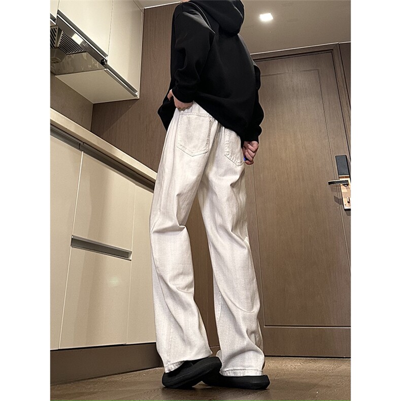 高品质纯棉白色牛仔脏脏裤可供抖音得物610A-1-D617-P60,男装休闲裤,星座610A-1