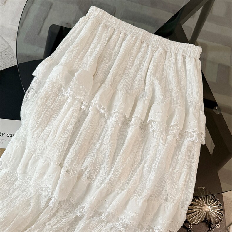 网红时尚运动休闲套装女夏新款圆领字母印花短袖蕾丝长裙两件套潮,女装套装/套裙,江南