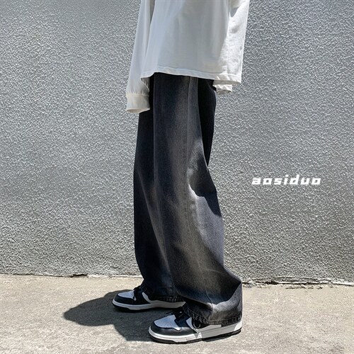 四季主推宽松阔腿拖地牛仔裤长裤B377-N672-P45-限58，男装牛仔裤，电商B377
