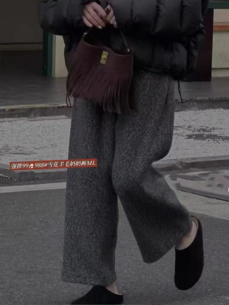 2025·雪花羊毛奶奶裤图片